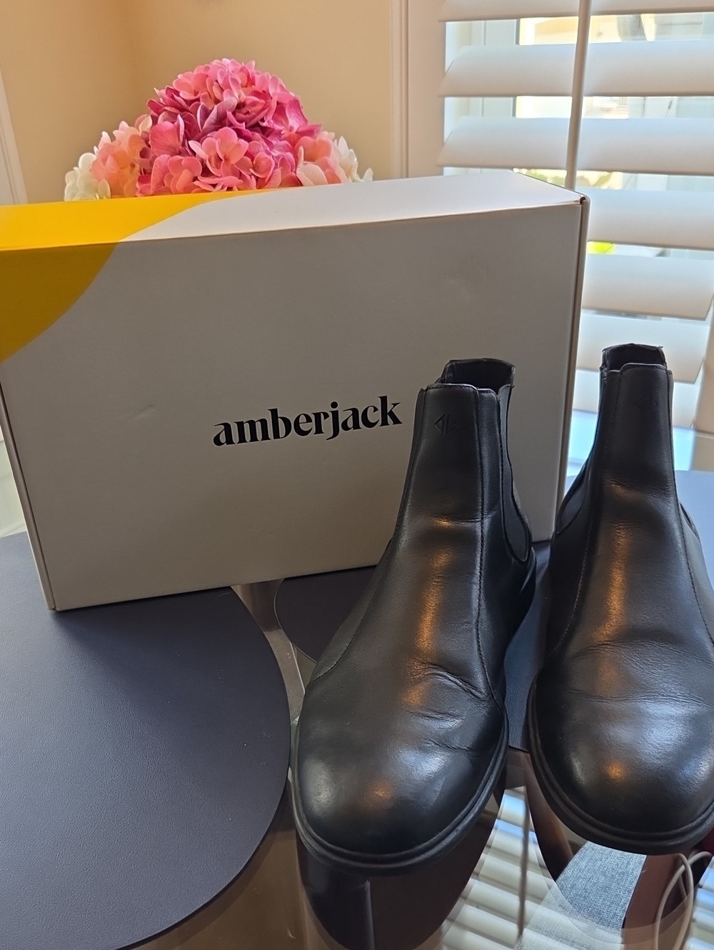 Amberjack Men’s Black Leather Chelsea Boots